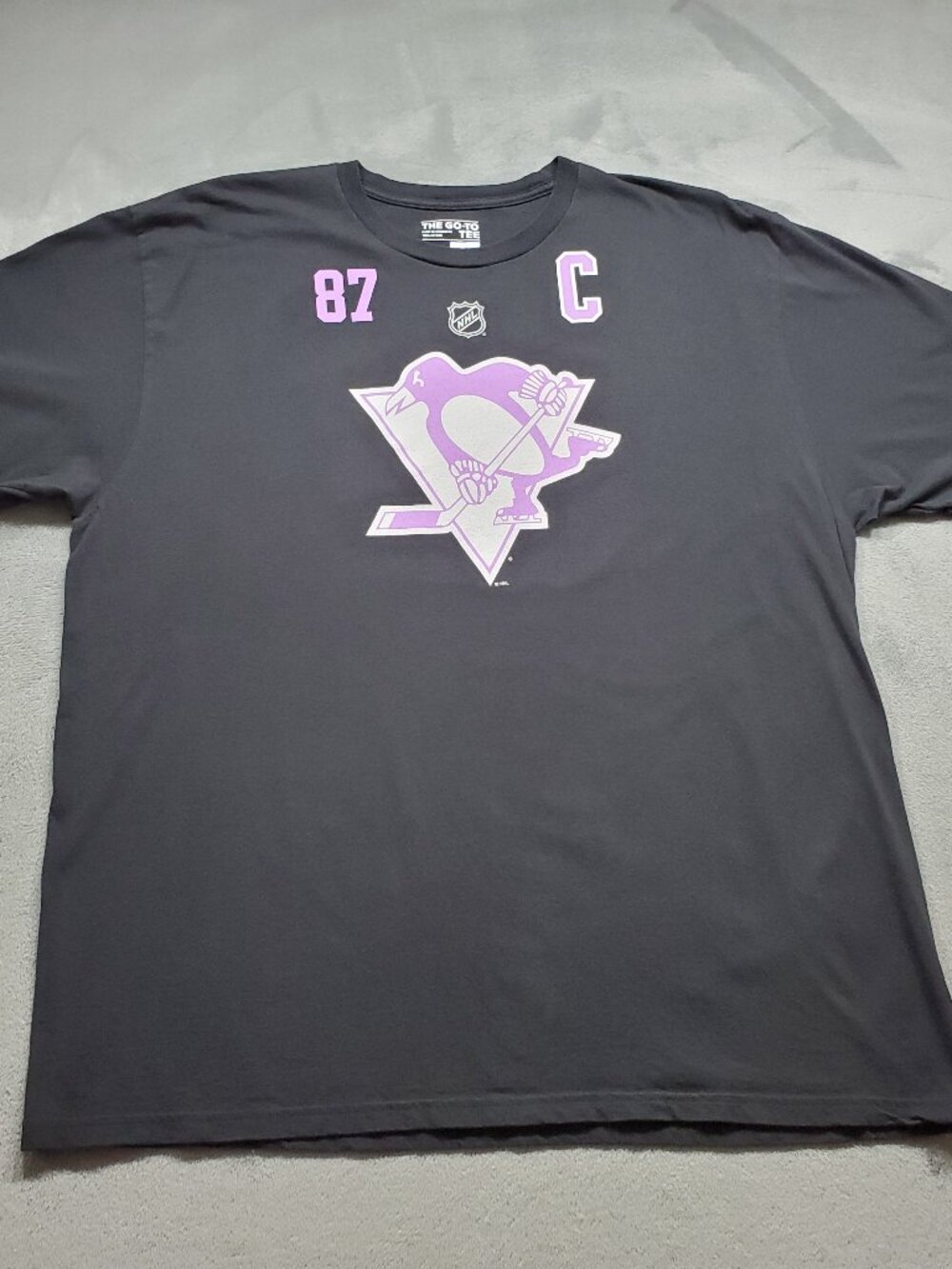Adidas Pittsburgh Pinguins Sidney Crosby #87 T-shirt Purple Black Men Sz 2XL